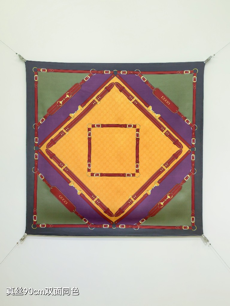 Gucci Double-Sided Silk Scarf-129