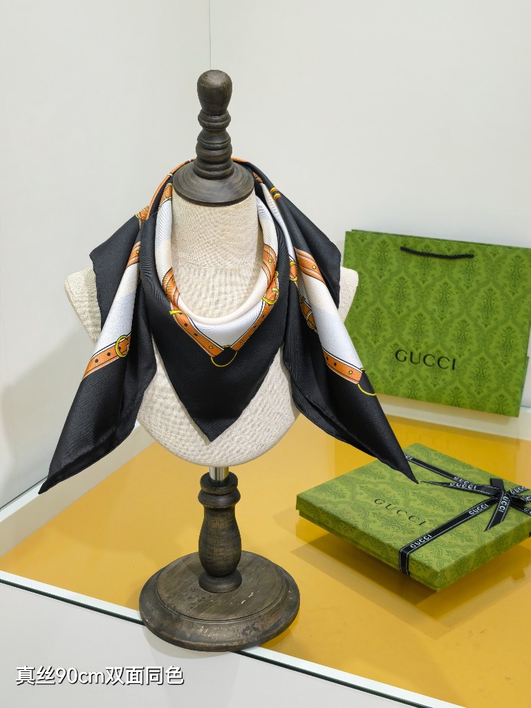 Gucci Double-Sided Silk Scarf-117