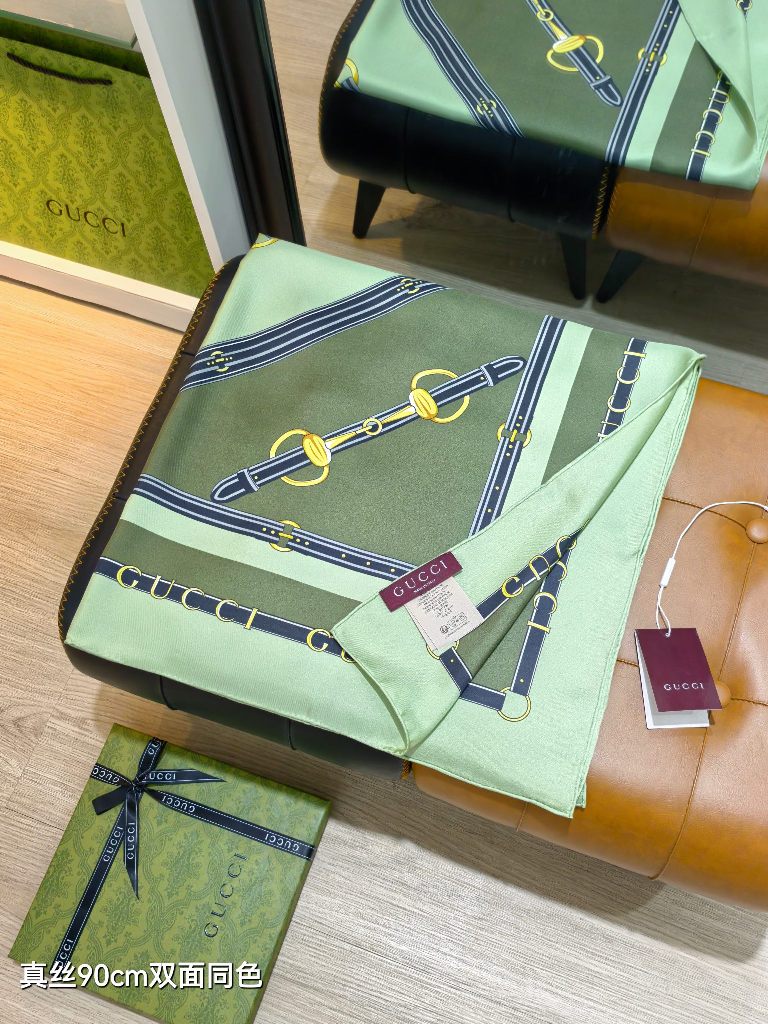 Gucci Double-Sided Silk Scarf-107