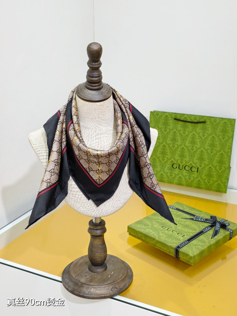 Gucci Double-Sided Silk Scarf-088