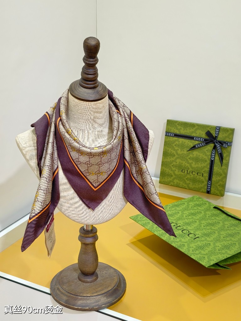 Gucci Double-Sided Silk Scarf-073