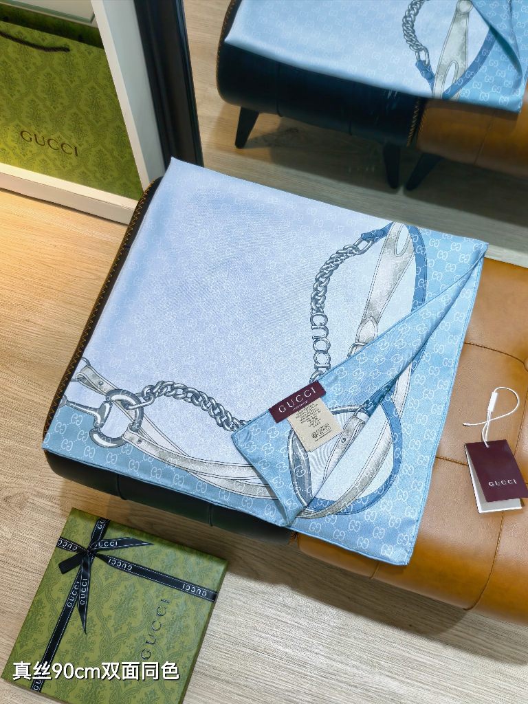 Gucci Double-Sided Silk Scarf-055