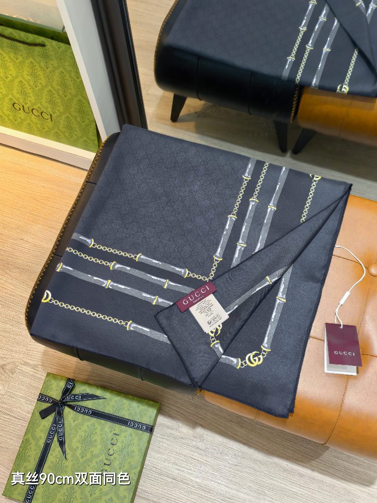 Gucci Double-Sided Silk Scarf-039